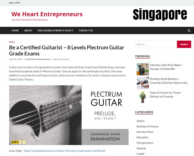 Singapore covers guitarmonk 8 level exams